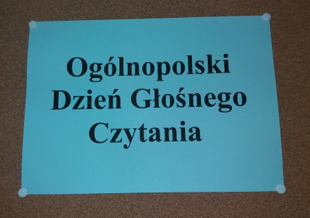 Gazetka 29 września Ogólnopolski Dzień Głośnego Czytania