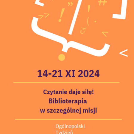 14 listopada - Ogólnopolski Dzień Biblioterapii